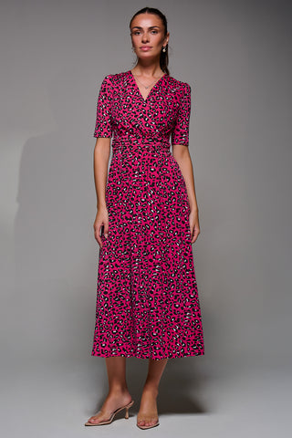 Jolie Moi Selene Animal Print Maxi Dress, Magenta