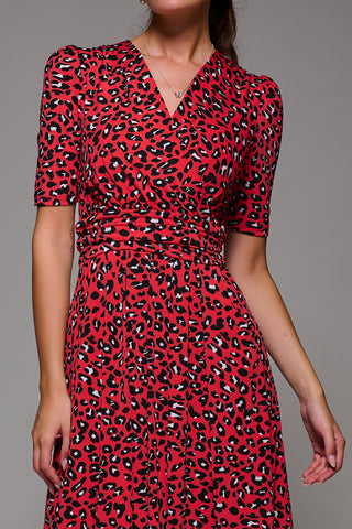 Jolie Moi Selene Printed Maxi Dress, Red