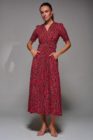 Jolie Moi Selene Printed Maxi Dress, Red