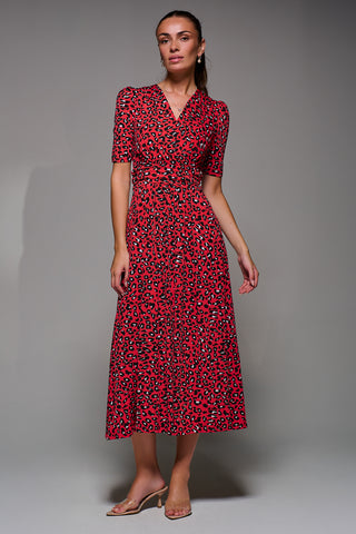 Jolie Moi Selene Printed Maxi Dress, Red