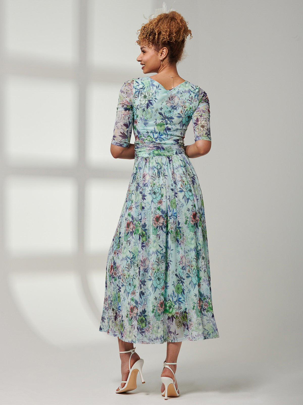 Bella Print 3/4 Sleeve Mesh Maxi Dress, Green Floral – Jolie Moi Retail