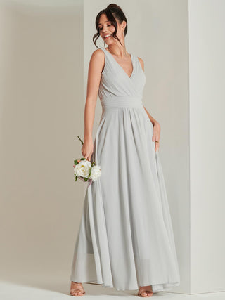 Wrap Bodice Chiffon Maxi Dress, Dove Jolie Moi Retail Wrap Bodice Chiffon Maxi Dress, Dove Jolie Moi Retail