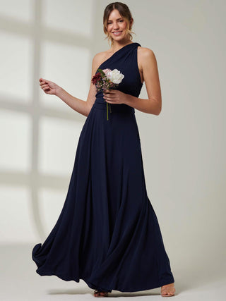 One Shoulder Jersey Maxi Dress, Navy Jolie Moi Retail One Shoulder Jersey Maxi Dress, Navy Jolie Moi Retail