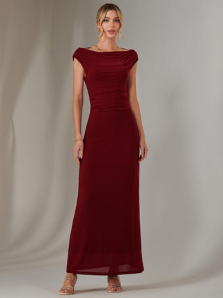 Eva Round Neck Sleeveless Maxi Dress, Burgundy Jolie Moi Retail Eva Round Neck Sleeveless Maxi Dress, Burgundy Jolie Moi Retail