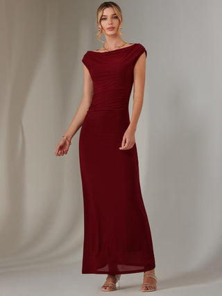 Eva Round Neck Sleeveless Maxi Dress, Burgundy Jolie Moi Retail Eva Round Neck Sleeveless Maxi Dress, Burgundy Jolie Moi Retail