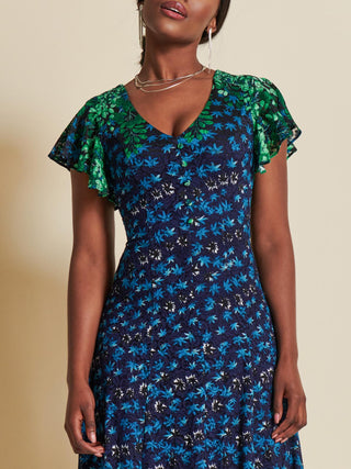 Mirrored Print Lace Maxi Dress, Green Multi Jolie Moi Retail Mirrored Print Lace Maxi Dress, Green Multi Jolie Moi Retail