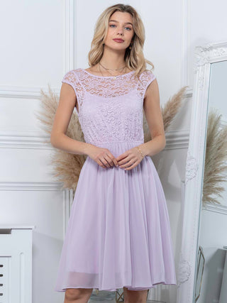 Basia Floral Lace Midi Dress, Lilac