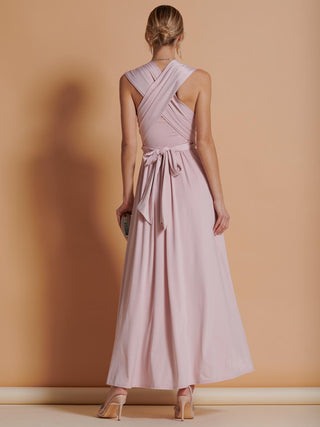 Twist & Tie Multiway Bridesmaid Maxi Dress with Bandeau, Dusty Pink