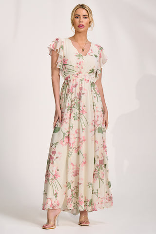 sachin and babi light blue dress Blue Flared Long Sleeve Chiffon Maxi Dress – shopaleena main image 1