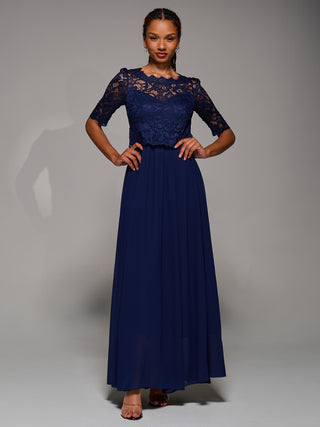 Wendy Lace Overlay Maxi Dress, Navy