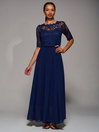 Wendy Lace Overlay Maxi Dress, Navy