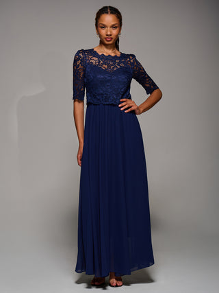 Wendy Lace Overlay Maxi Dress, Navy