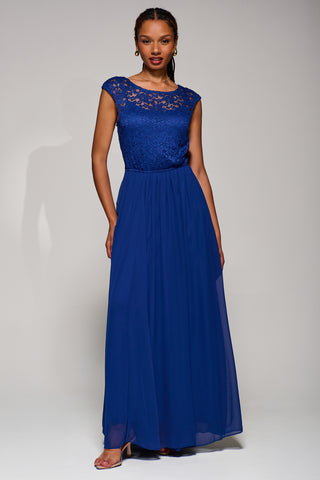 Basia Bridesmaid Lace Bodice Maxi Dress, Navy