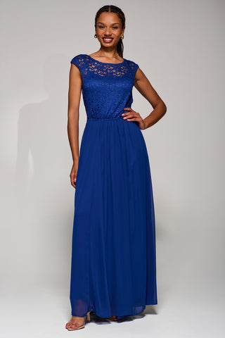 Basia Bridesmaid Lace Bodice Maxi Dress, Navy