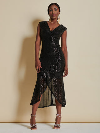 black sequin fishtail maxi dress Black Sequin Backless Mermaid Maxi Dress | Womens | Medium (Available in L) | 100% Polyester | Lulus | Homecoming | Holiday Dresses