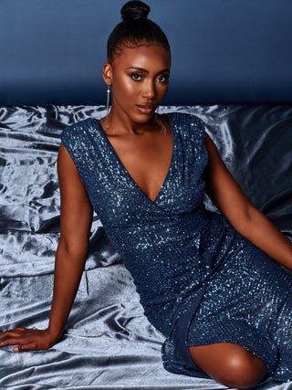 sequin fishtail maxi dress QUIZ Women's Sequin Strap Fishtail Maxi Dress