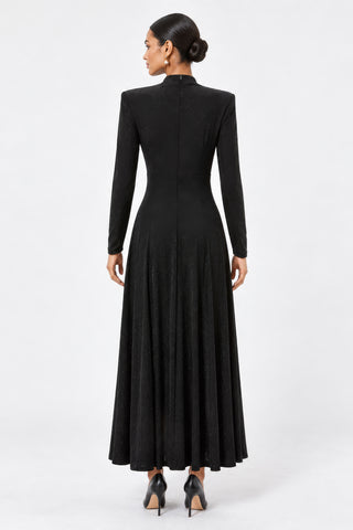 Twist Keyhole Neck Jersey Maxi Dress, Black