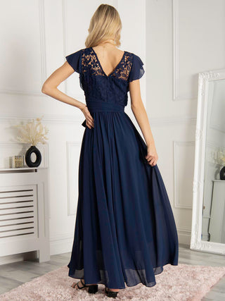 Jolie Moi Crochet Lace Bodice Maxi Dress Navy Jolie Moi Retail Jolie Moi Crochet Lace Bodice Maxi Dress Navy Jolie Moi Retail