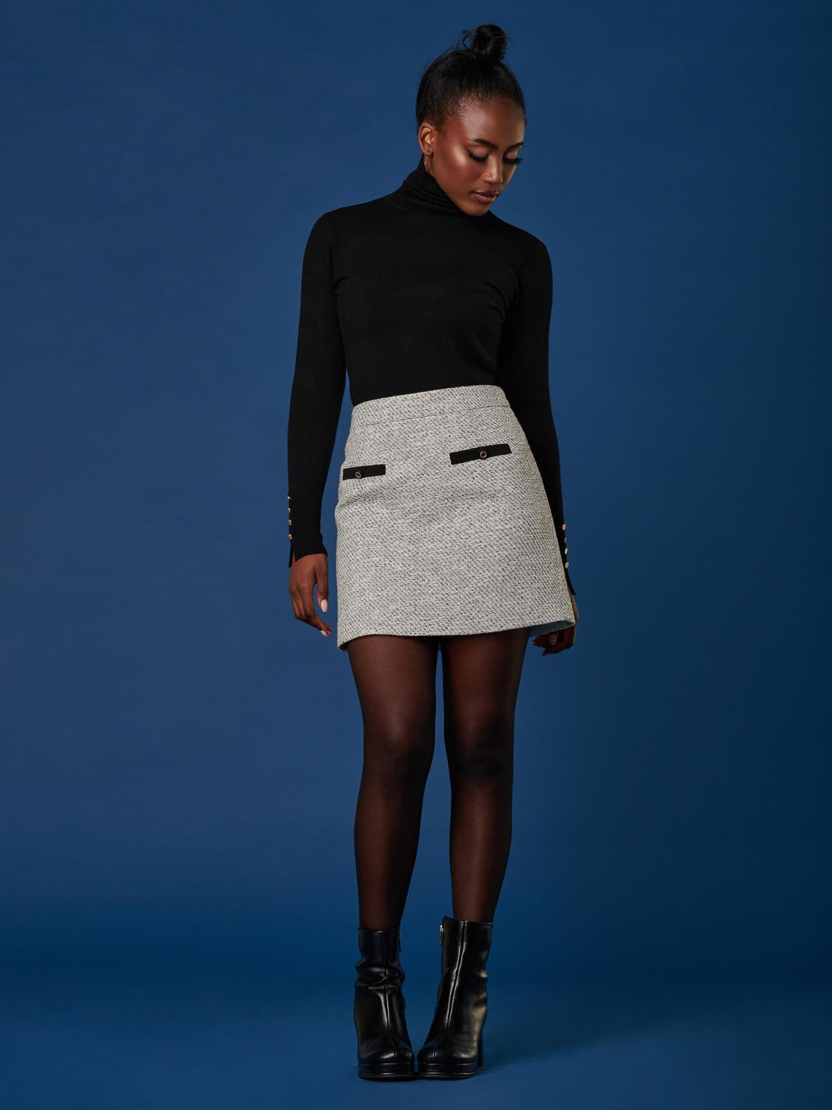 Tweed skirt and outlet top