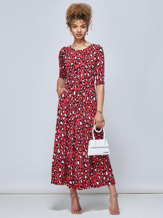 red animal print dress Jolie Moi Dorothy Animal Print Dress, Red Animal – Jolie Moi Retail