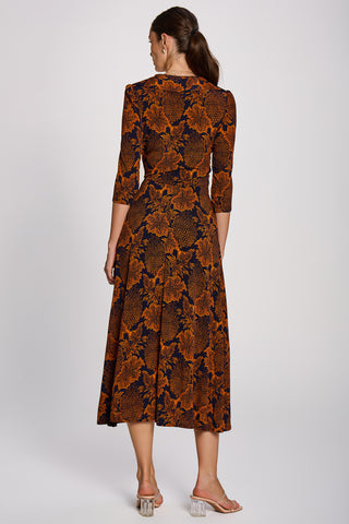 Wrap Front Jersey Maxi Dress, Navy Floral