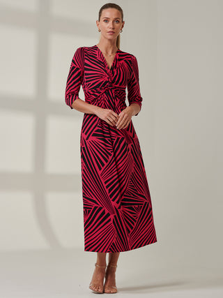 Twist Front Maxi Dress, Pink Multi
