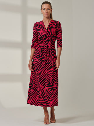 Twist Front Maxi Dress, Pink Multi
