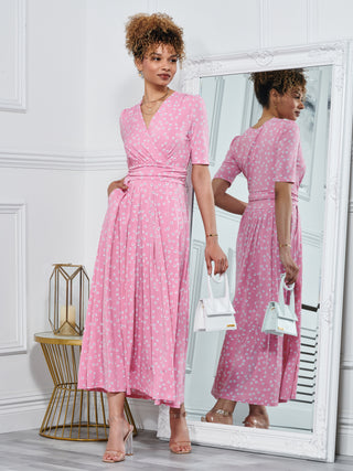 Pink Long Wrap Dress Uk Lyanna Wrap Front Maxi Dress, Dusty Pink Jolie Moi Retail Pink Long Wrap Dress Uk Lyanna Wrap Front Maxi Dress, Dusty Pink Jolie Moi Retail