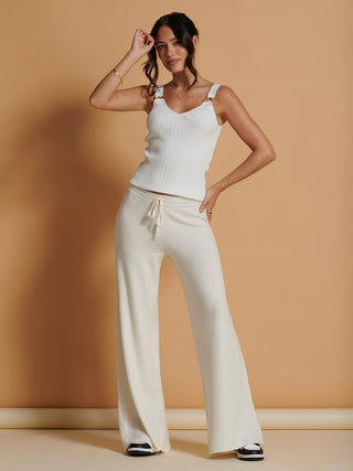 Made In Italy Wide Leg Soft Knit Trousers, Calce