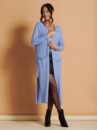Soft Knit Longline Maxi Cardigan, Grapemist – Jolie Moi Retail