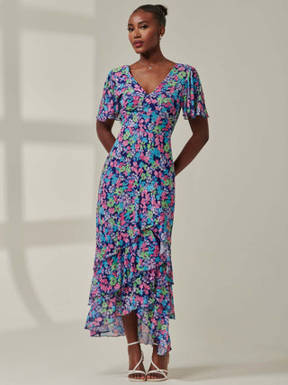 Tiered Floral Maxi Dress, Floral Multi