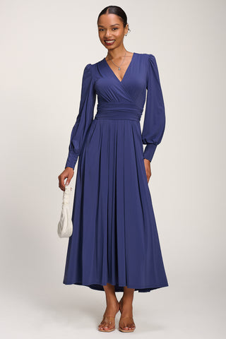 Long Sleeve Soft Jersey Maxi Dress, Navy