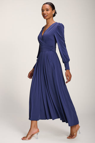 Long Sleeve Soft Jersey Maxi Dress, Navy