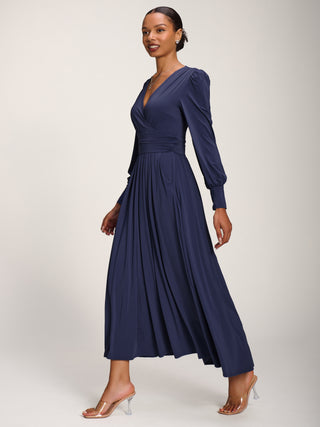 Long Sleeve Soft Jersey Maxi Dress, Navy