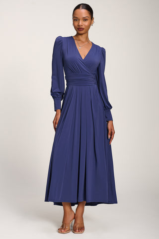 Long Sleeve Soft Jersey Maxi Dress, Navy