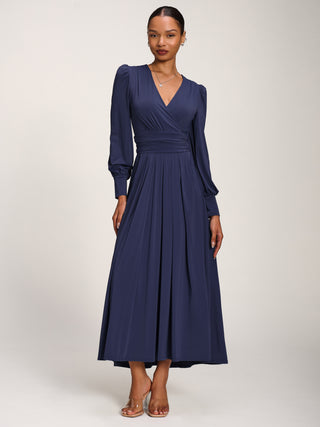 Long Sleeve Soft Jersey Maxi Dress, Navy