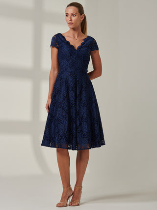 navy blue lace cap sleeve dress H&M Navy Blue Cap Sleeve Lace Sheath Dress Keyhole Back Womens Size 0
