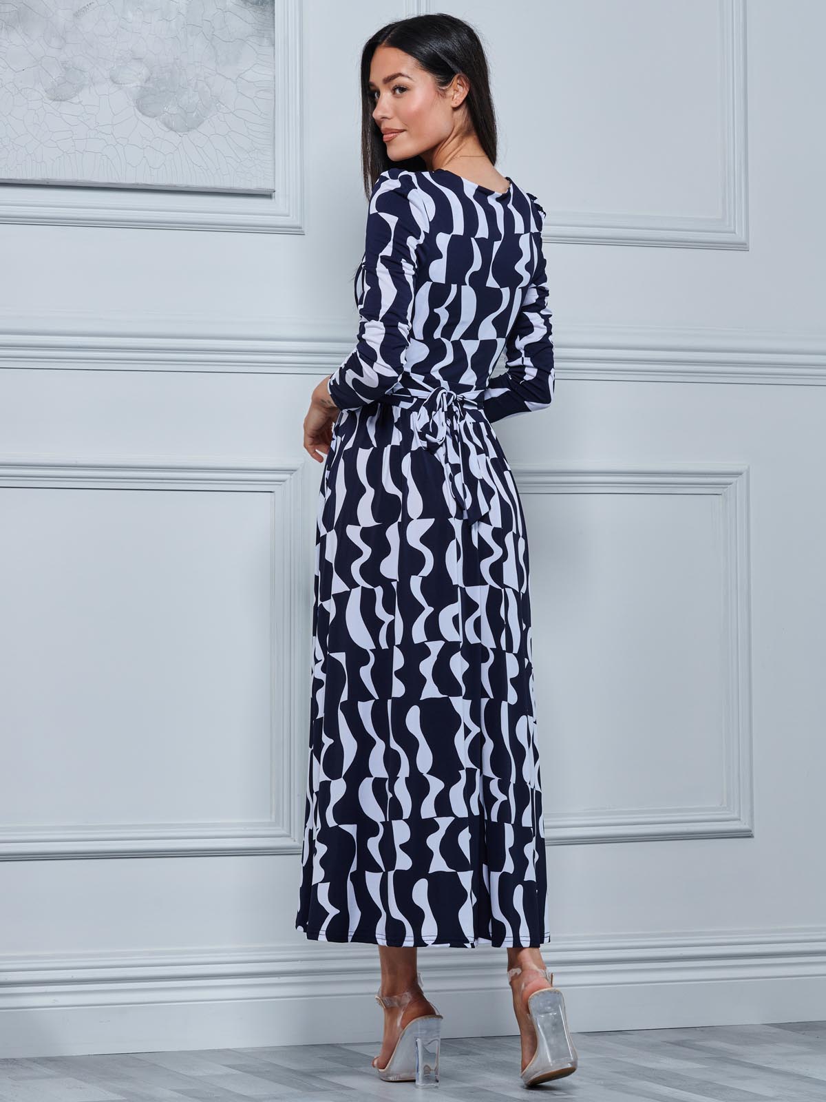 Geometric print maxi top dress