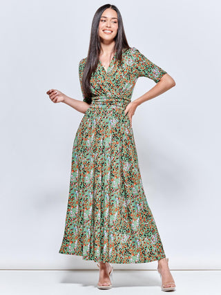 Saniya Print Jersey Maxi Dress, Green Animal