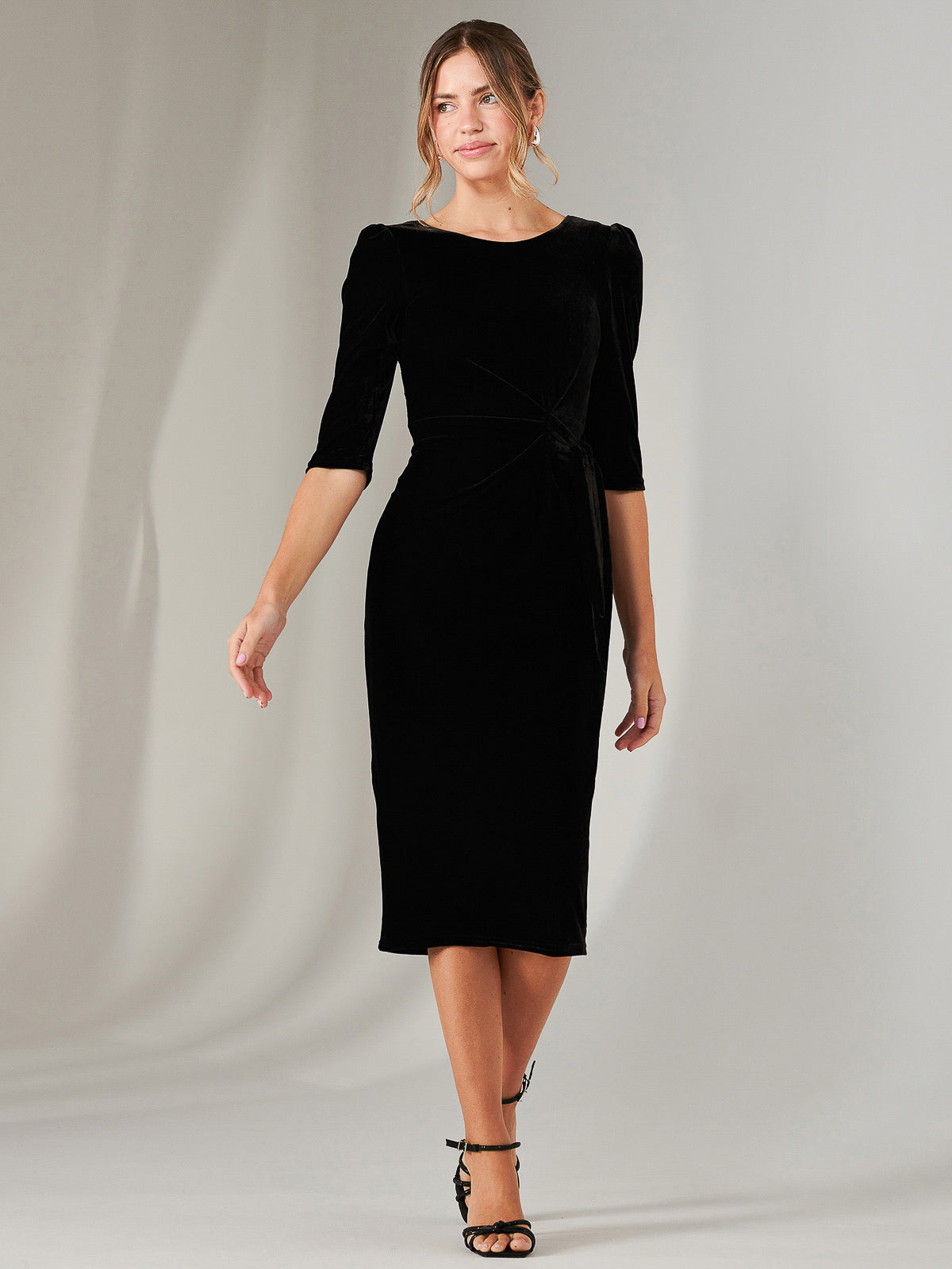 black velvet black tie dress