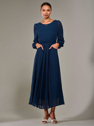 long sleeve midaxi dress formal Wine boohoo Burnout Floral Long Sleeve Ruched Body Midaxi Dress