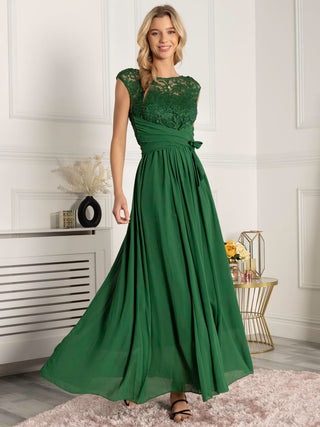 Lace Bodice Maxi Dress, Green