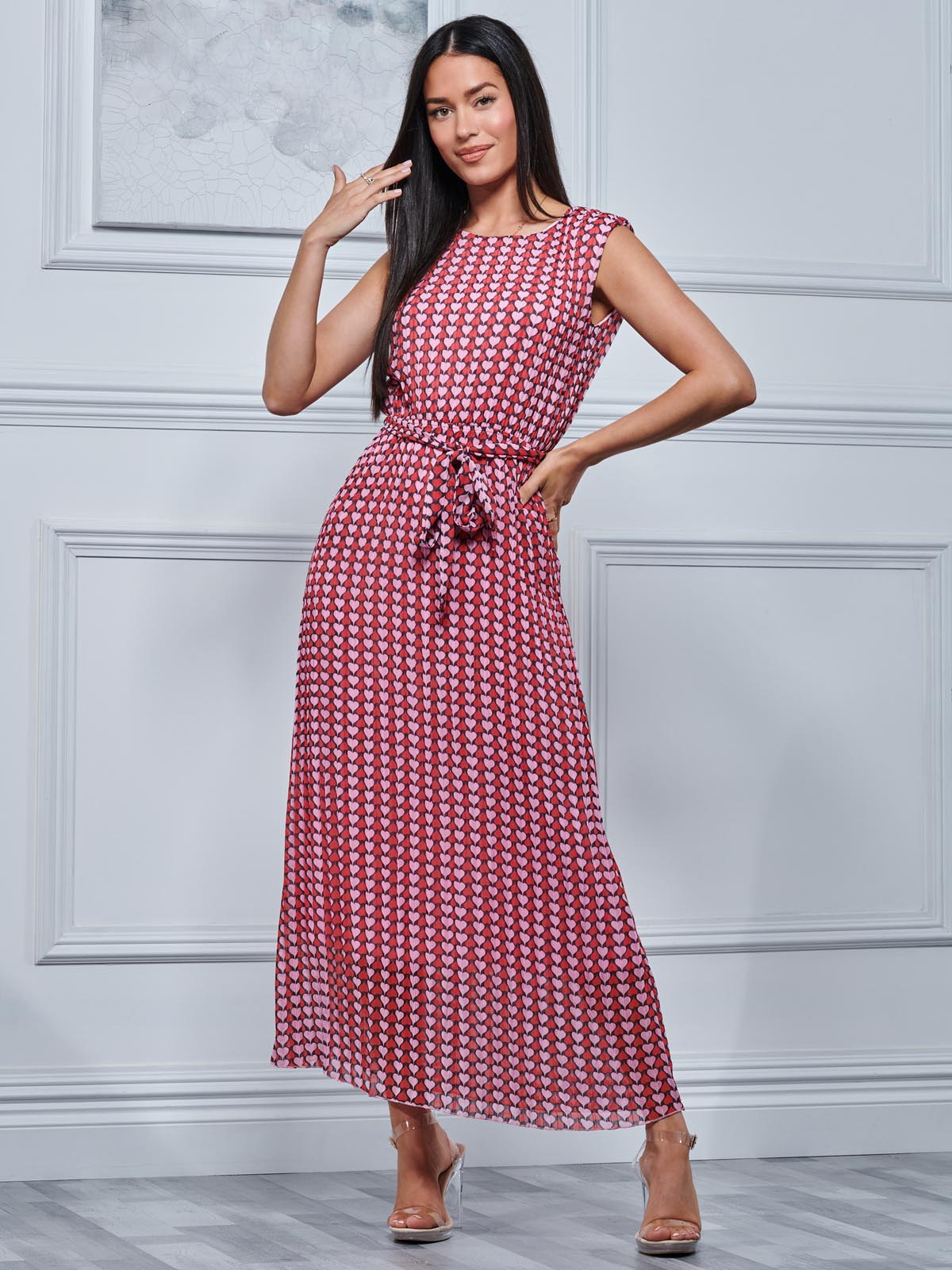 Heart print maxi on sale dress