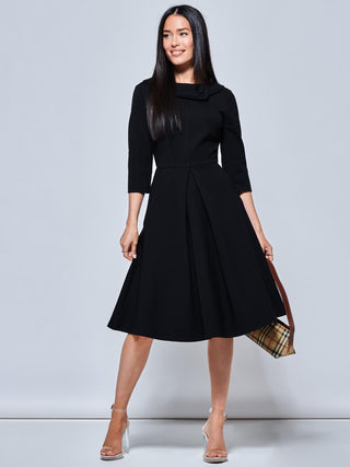 Sloan 3/4 Sleeve Midi Dress, Black