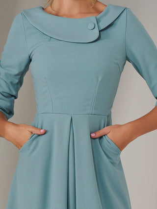 Sloan 3/4 Sleeve Midi Dress, Duck Egg Blue