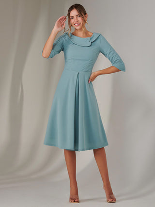 Sloan 3/4 Sleeve Midi Dress, Duck Egg Blue