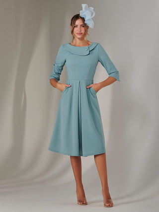 Sloan 3/4 Sleeve Midi Dress, Duck Egg Blue