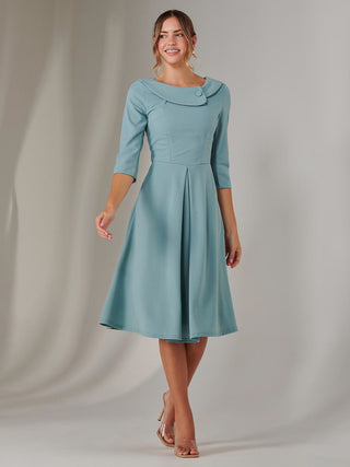 Sloan 3/4 Sleeve Midi Dress, Duck Egg Blue