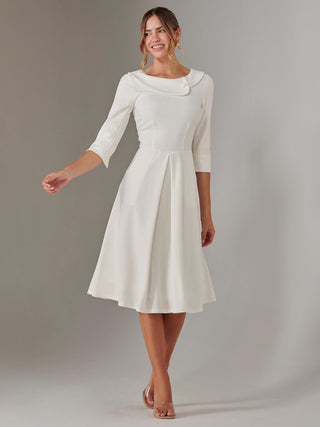 jolie cream marle midi dress Women's Jolie Off-Shoulder Midi Dress Cream White/Sweet Cream S/M/L MEAN BLVD Cream White / L