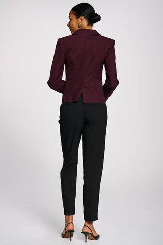 Single-breasted blazer with contrast lining, Burgundy